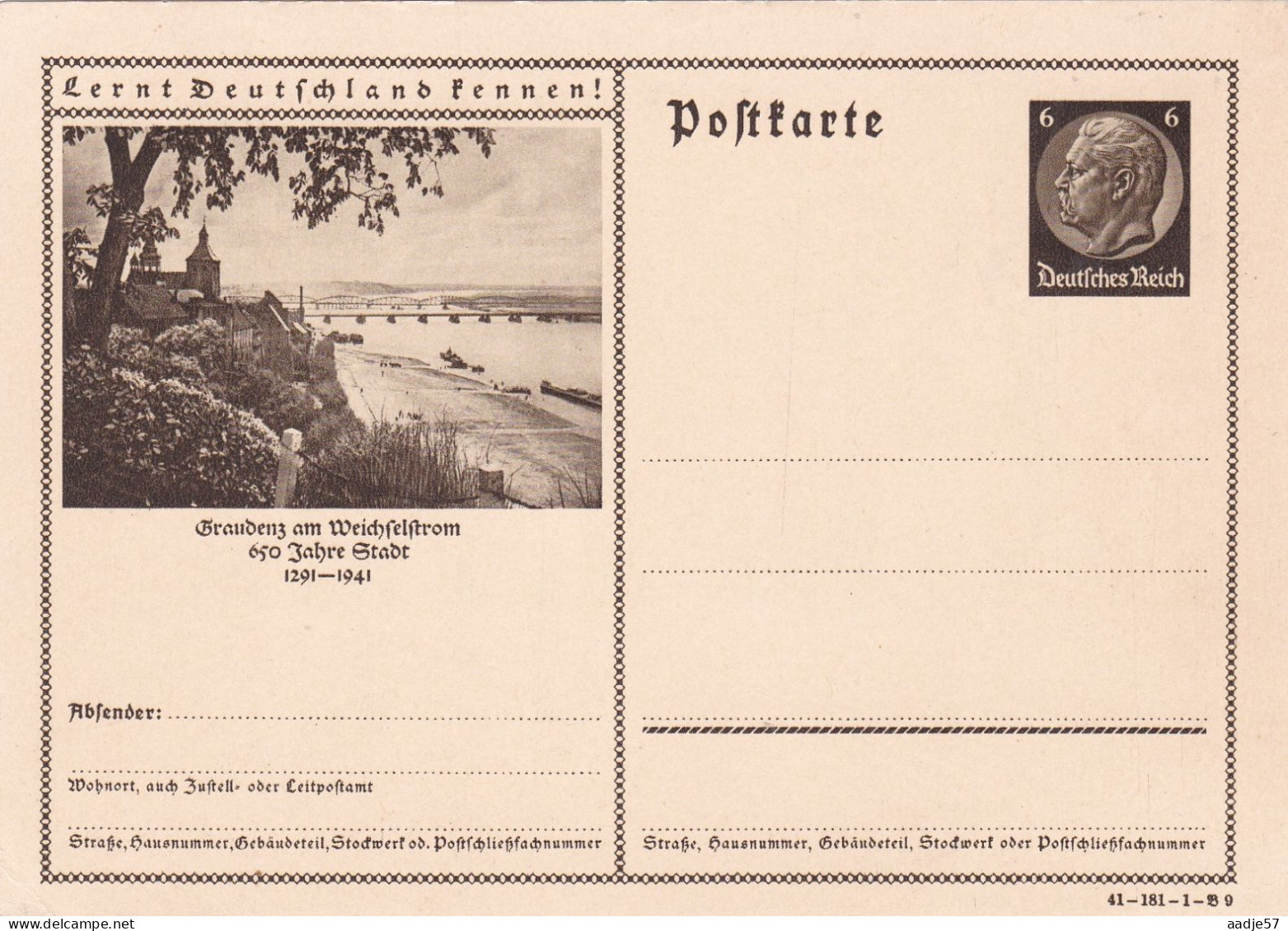 Graudenz / Grudziadz, Flusspartie Mit Zugbrücke - Briefkaarten
