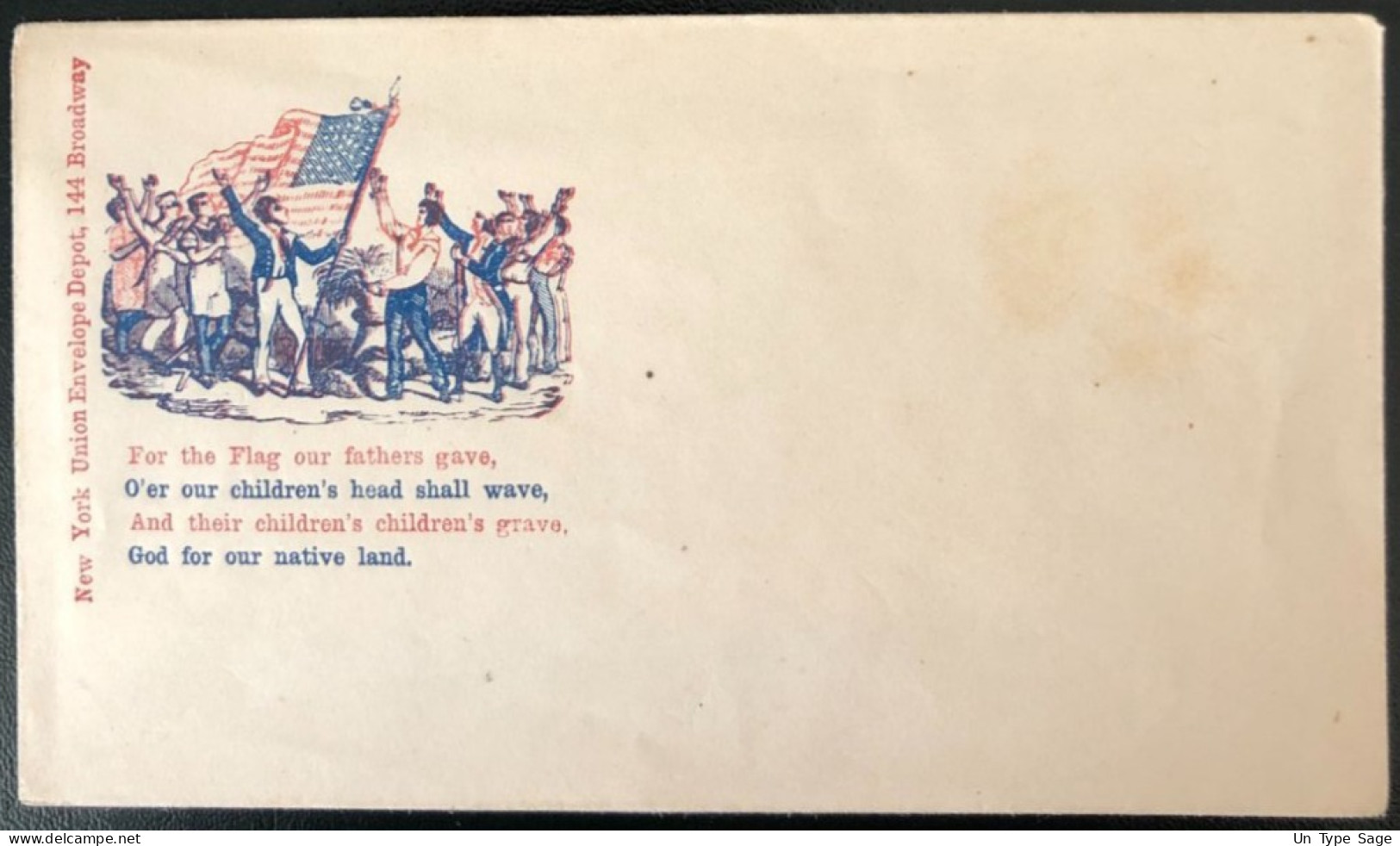 U.S.A, Civil War, Patriotic Cover - "(flag)" - Unused - (C436) - Postal History