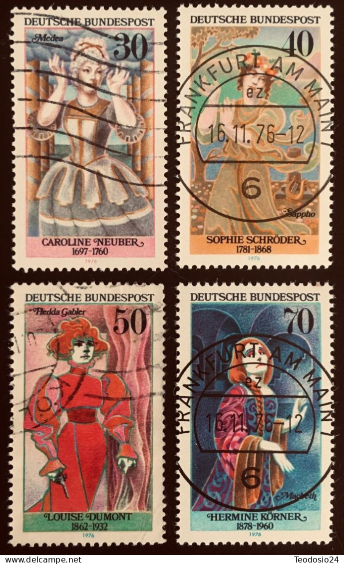 RFA 1976.  YT 757 A 760 - Actrices Celebres - Used Stamps