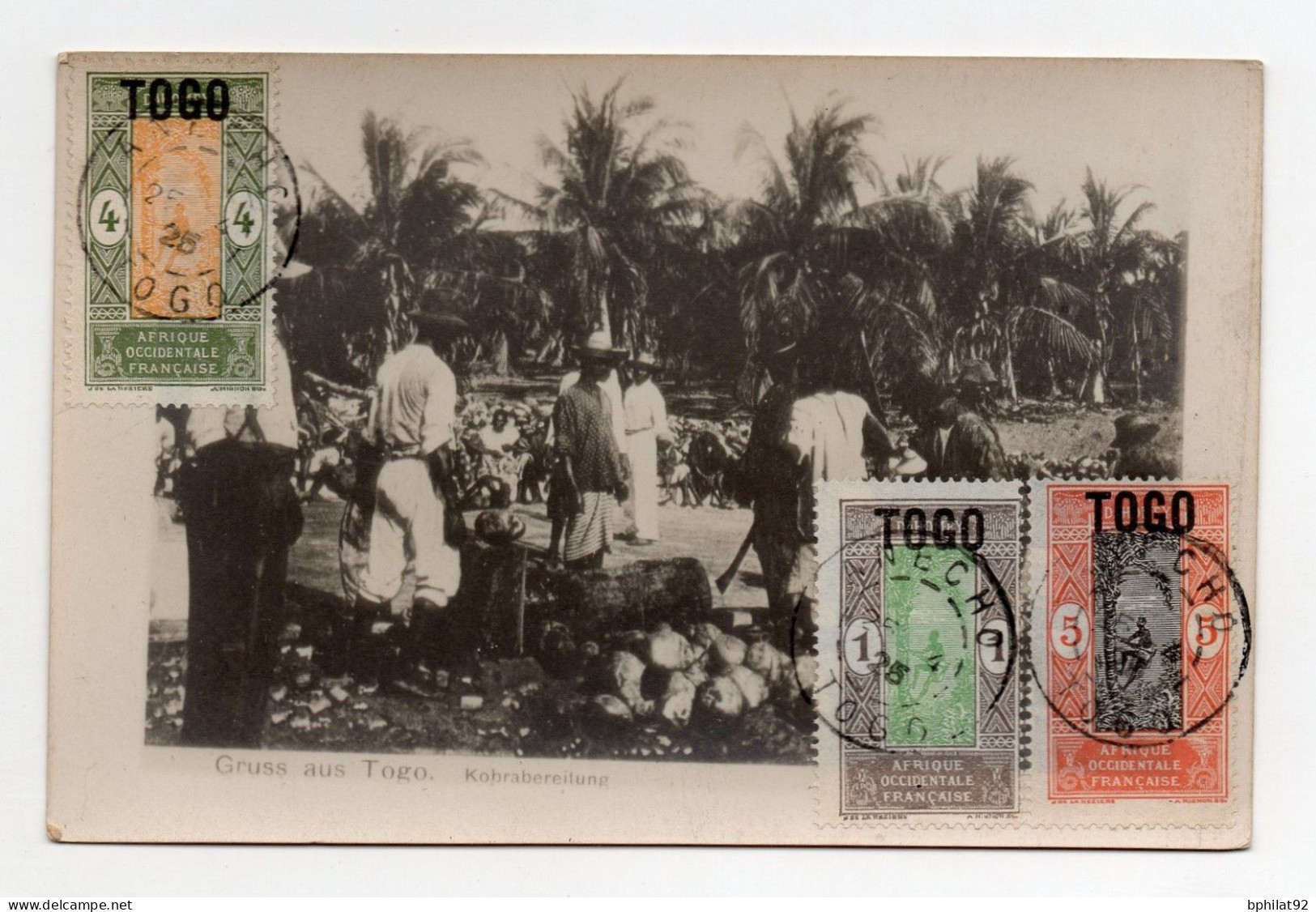 !!! TOGO, CPA NON VOYAGEE DE 1925 "GRUSS AUS TOGO" CACHET D'ANECHO - Storia Postale