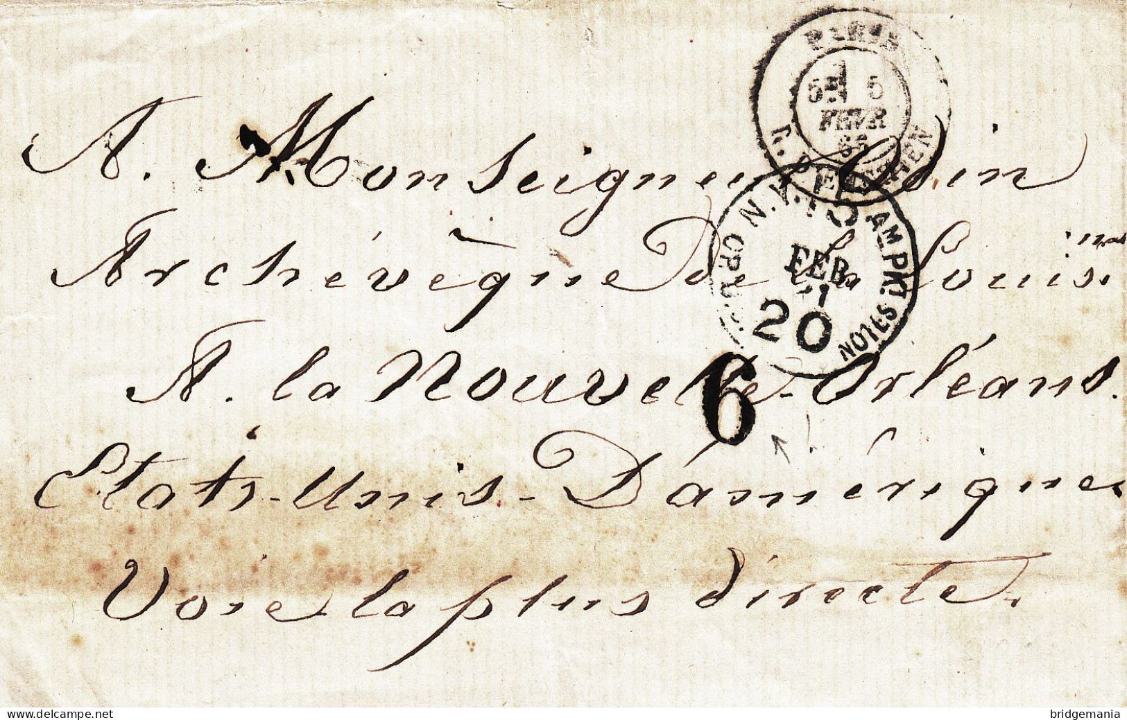 MTM150 - 1866 TRANSATLANTIC LETTER FRANCE TO USA Steamer ALLEMANNIA HAPAG - UNPAID - DEPRECIATED CURRENCY - Poststempel