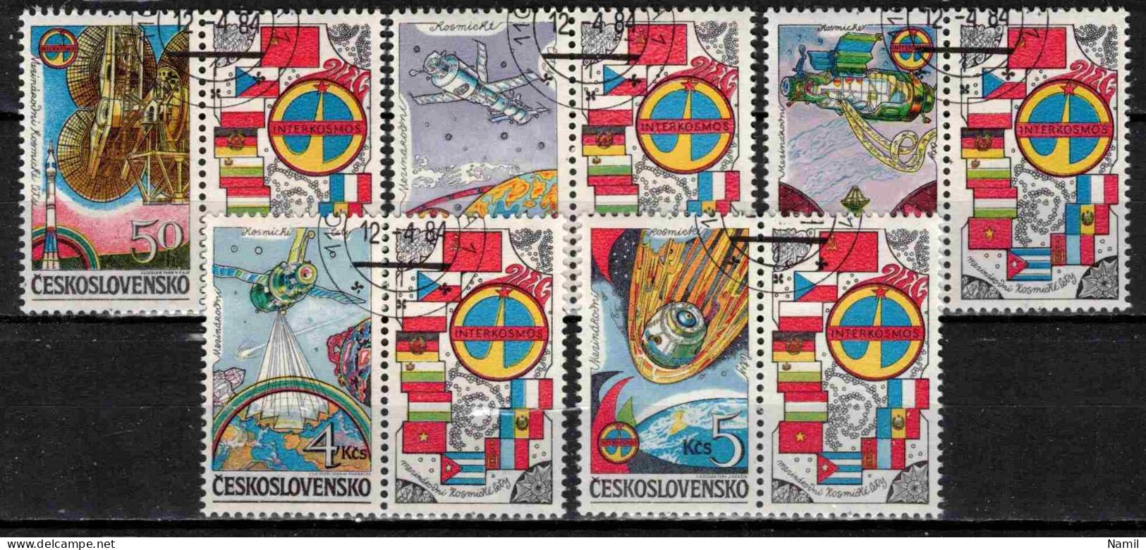 Tchécoslovaquie 1984 Mi 2758-62 Zf (Yv 2577-81 Avec Vignettes), Obliteré - Used Stamps