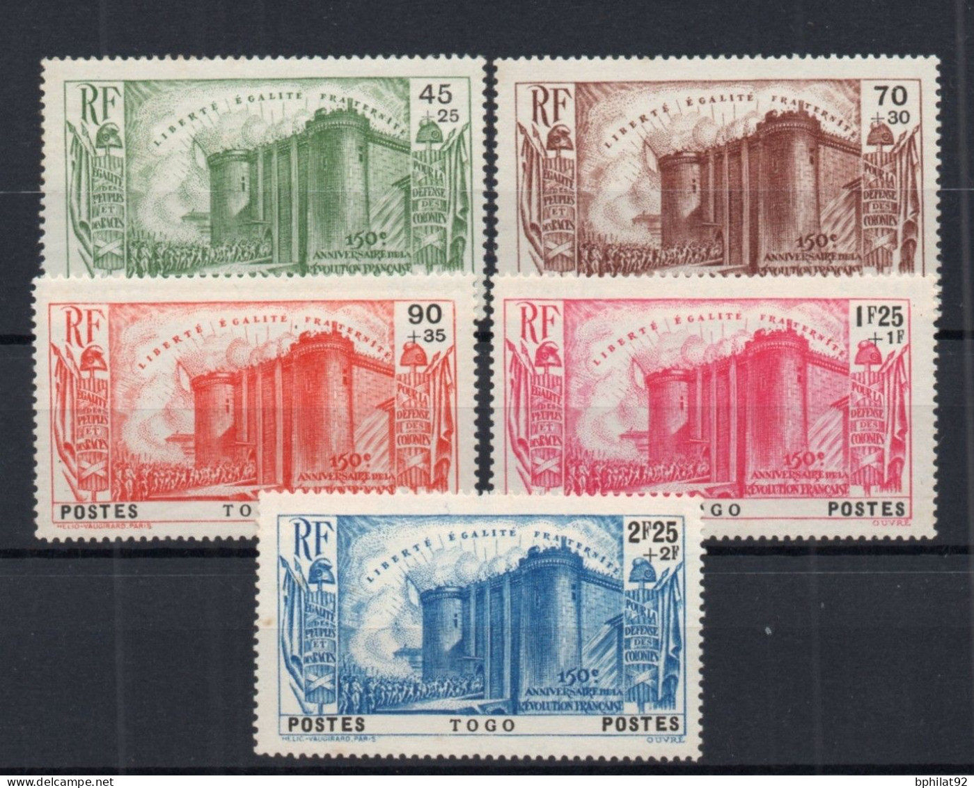 !!! TOGO, SERIE BASTILLE N°177/181 NEUVE ** - Unused Stamps