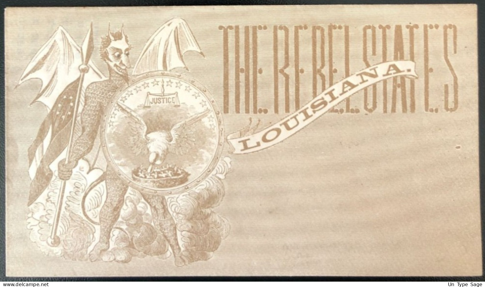 U.S.A, Civil War, Patriotic Cover - "The Rebel States / Louisiana" - Unused - (C438) - Postal History