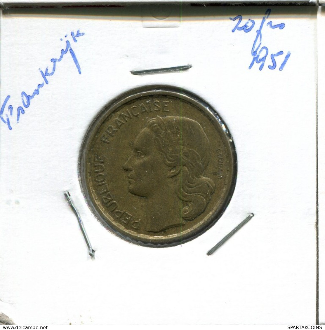 20 FRANCS 1951 FRANCIA FRANCE Moneda #AN873.E.A - 20 Francs