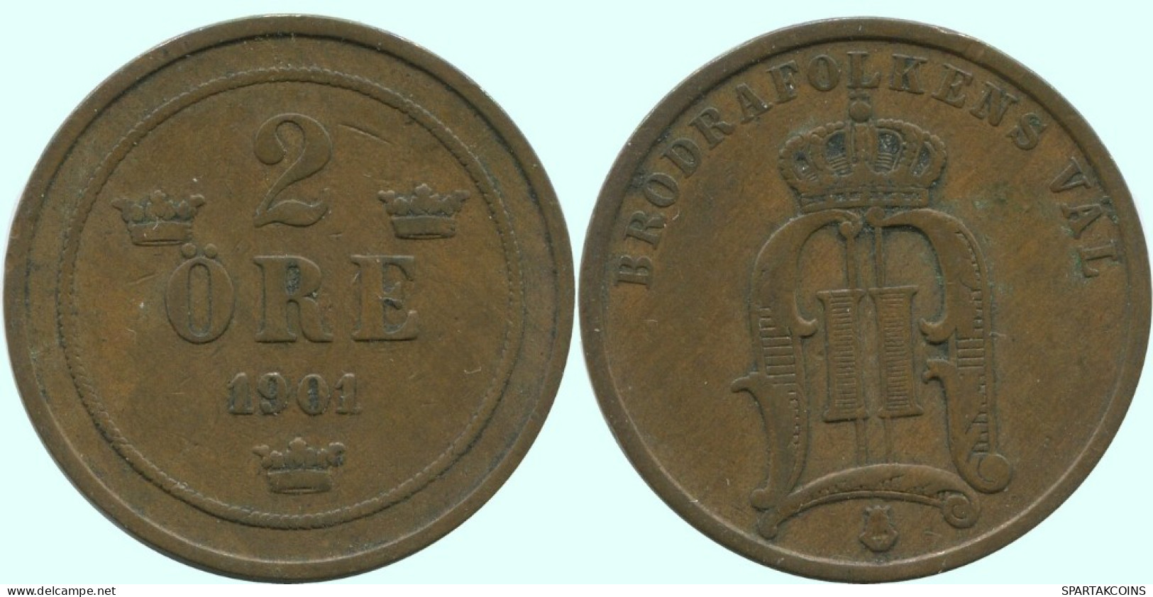 2 ORE 1901 SUECIA SWEDEN Moneda #AC919.2.E.A - Suède