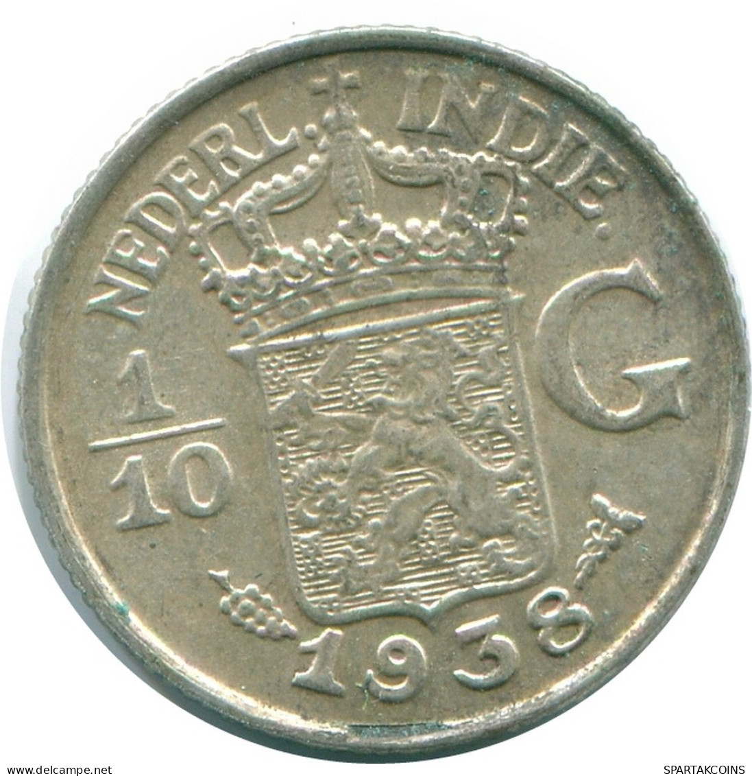 1/10 GULDEN 1938 NIEDERLANDE OSTINDIEN SILBER Koloniale Münze #NL13516.3.D.A - Indes Neerlandesas