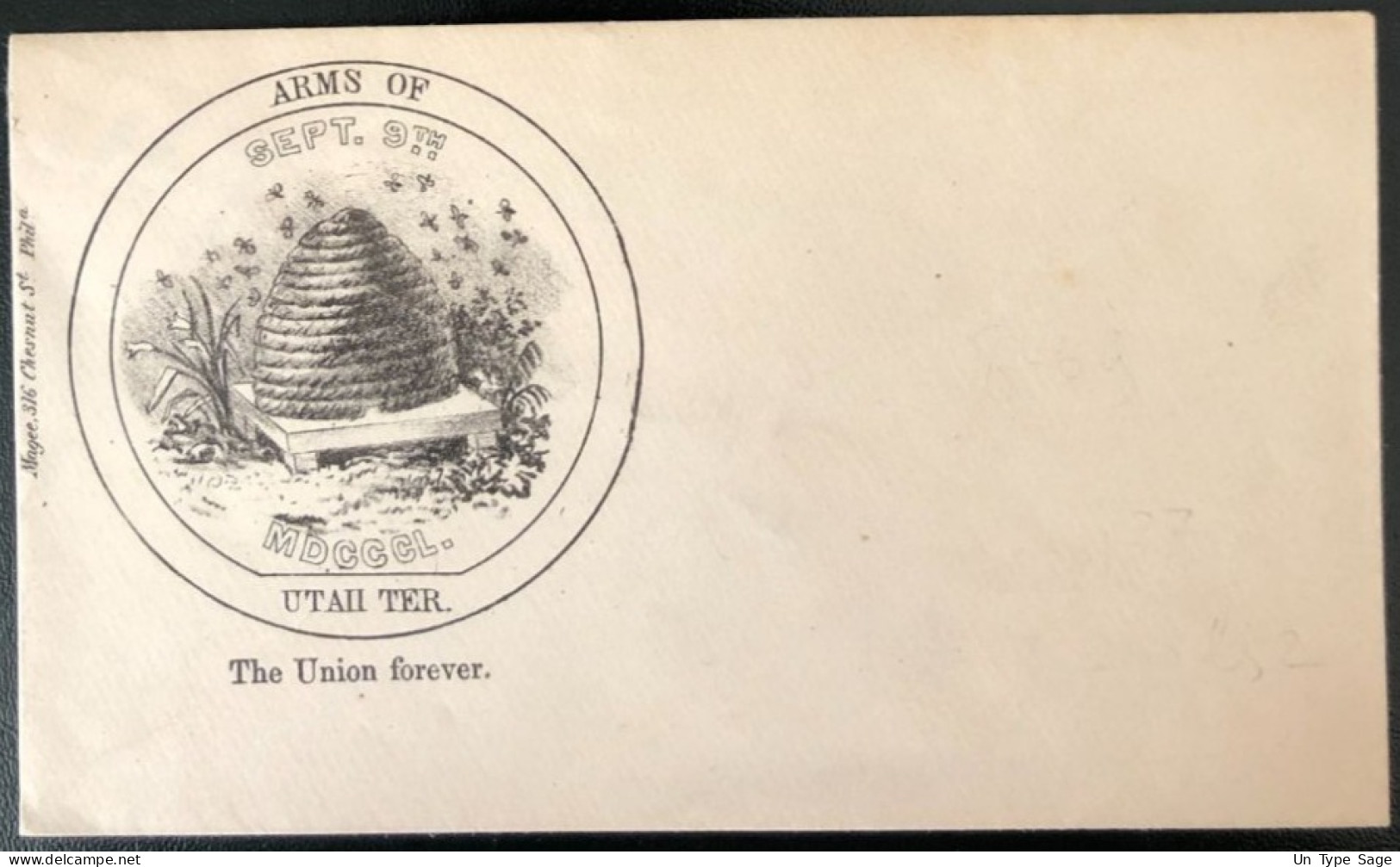 U.S.A, Civil War, Patriotic Cover - "The Union Forever / UTAH" - Unused - (C440) - Marcophilie