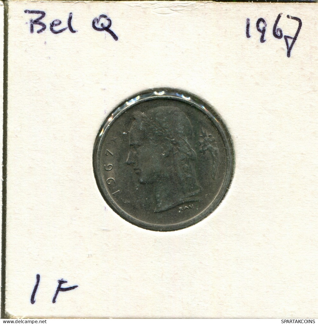1 FRANC 1967 FRENCH Text BELGIQUE BELGIUM Pièce #AU668.F.A - 1 Franc