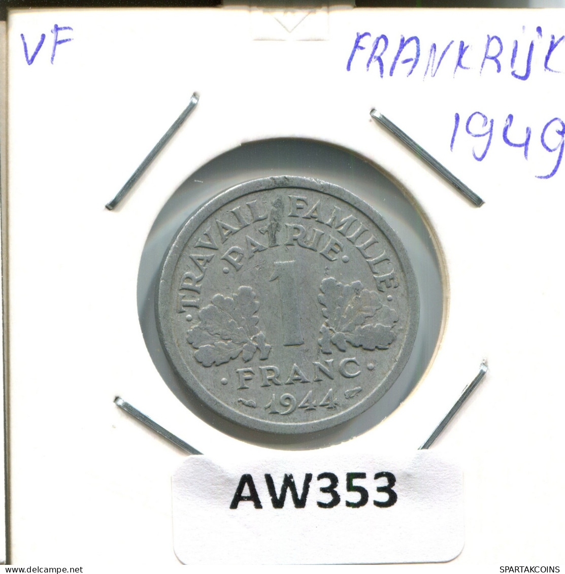 1 FRANC 1949 FRANKREICH FRANCE Französisch Münze #AW353.D.A - 1 Franc