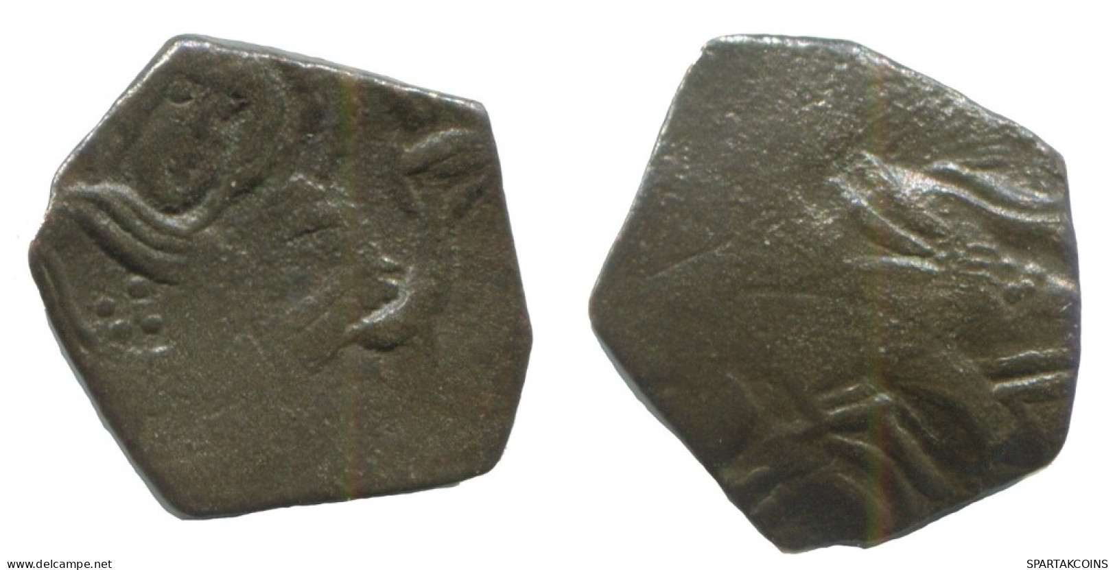 Authentique Original Antique BYZANTIN EMPIRE Trachy Pièce 1.3g/15mm #AG680.4.F.A - Byzantinische Münzen