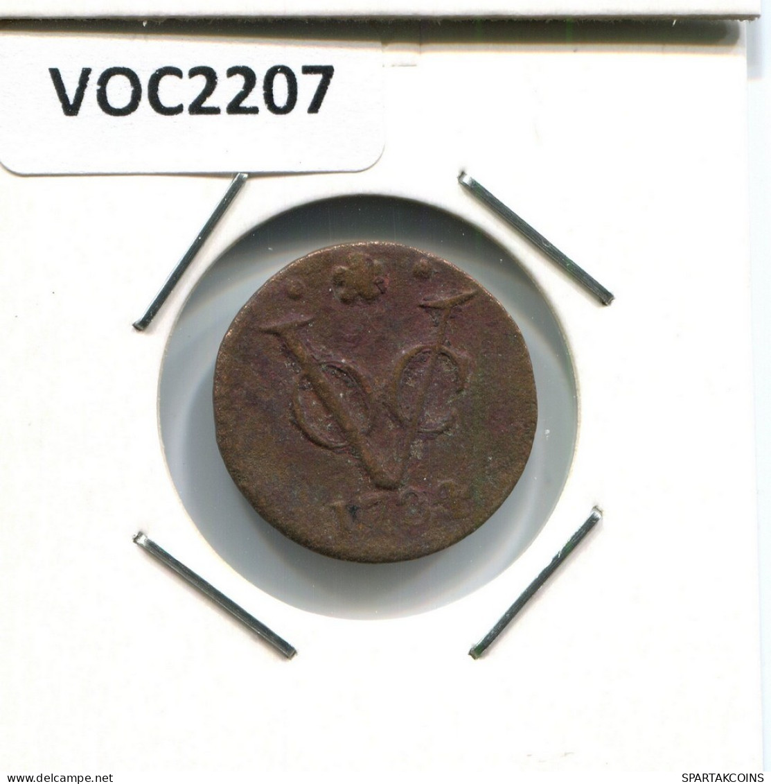 1734 HOLLAND VOC DUIT NIEDERLANDE OSTINDIEN NY COLONIAL PENNY #VOC2207.7.D.A - Niederländisch-Indien