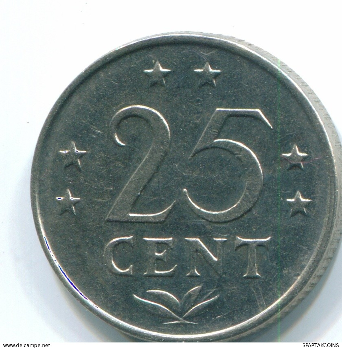 25 CENTS 1971 ANTILLES NÉERLANDAISES Nickel Colonial Pièce #S11494.F.A - Antilles Néerlandaises