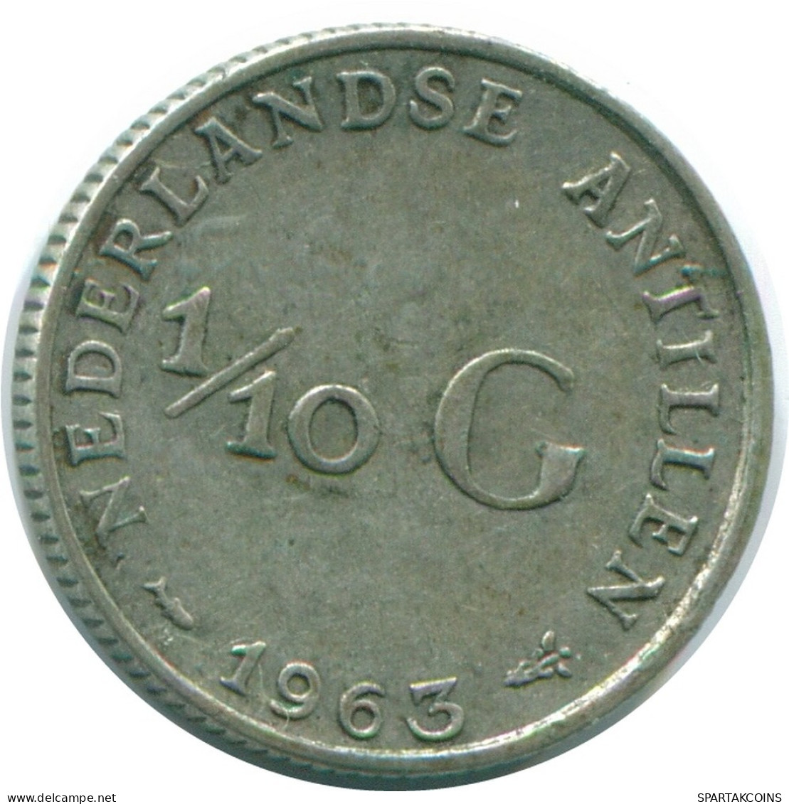1/10 GULDEN 1963 ANTILLAS NEERLANDESAS PLATA Colonial Moneda #NL12599.3.E.A - Niederländische Antillen