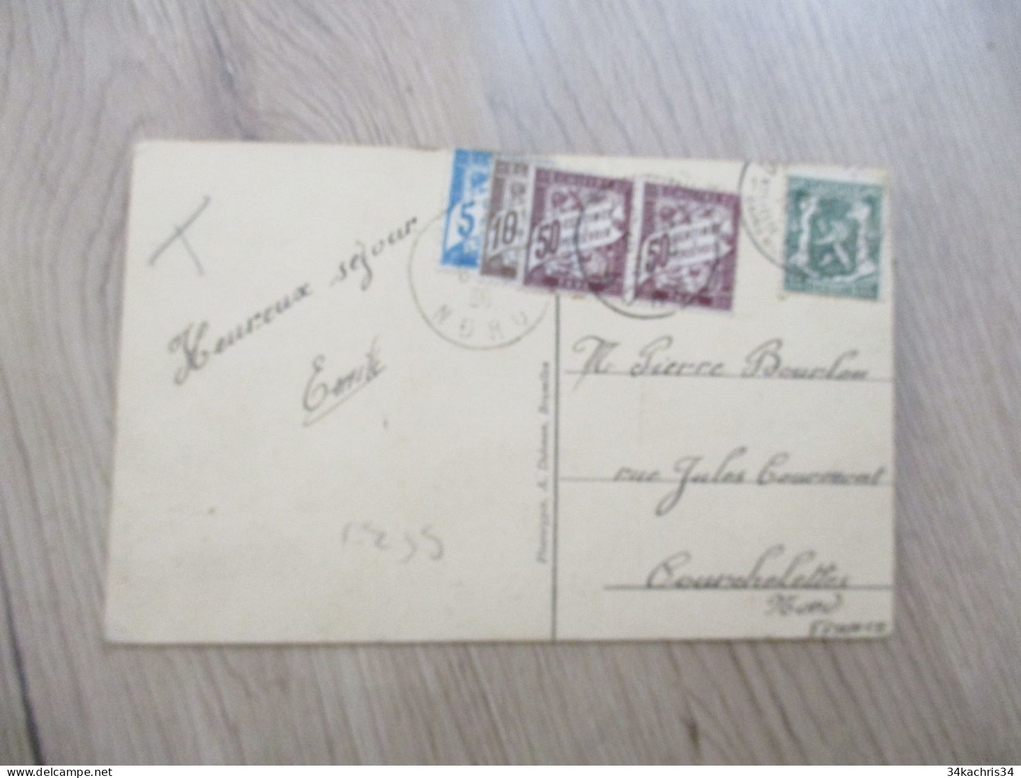 Sur CPA La Panne Belgique 4 TP Taxe France A Voir - 1859-1959 Lettres & Documents