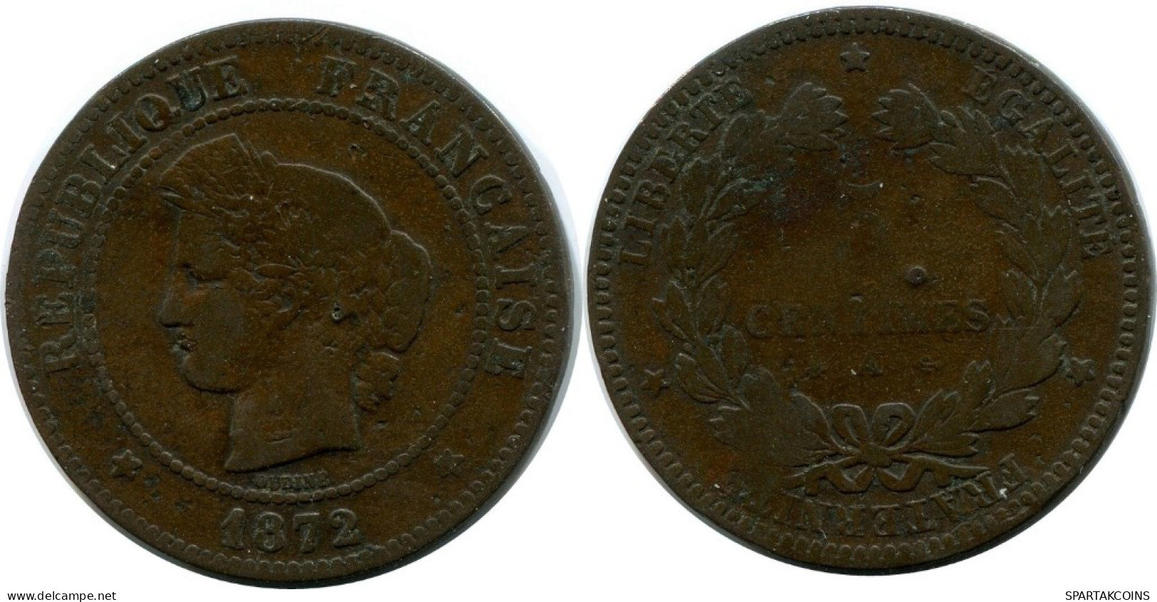 5 CENTIMES 1872 A FRANCIA FRANCE Moneda #AM956.E.A - 5 Centimes