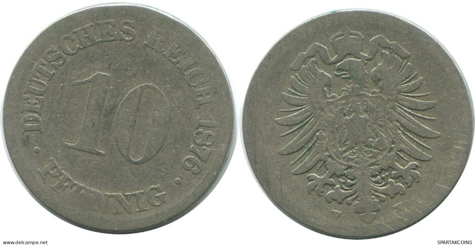 10 PFENNIG 1876 E ALLEMAGNE Pièce GERMANY #AE468.F.A - 10 Pfennig