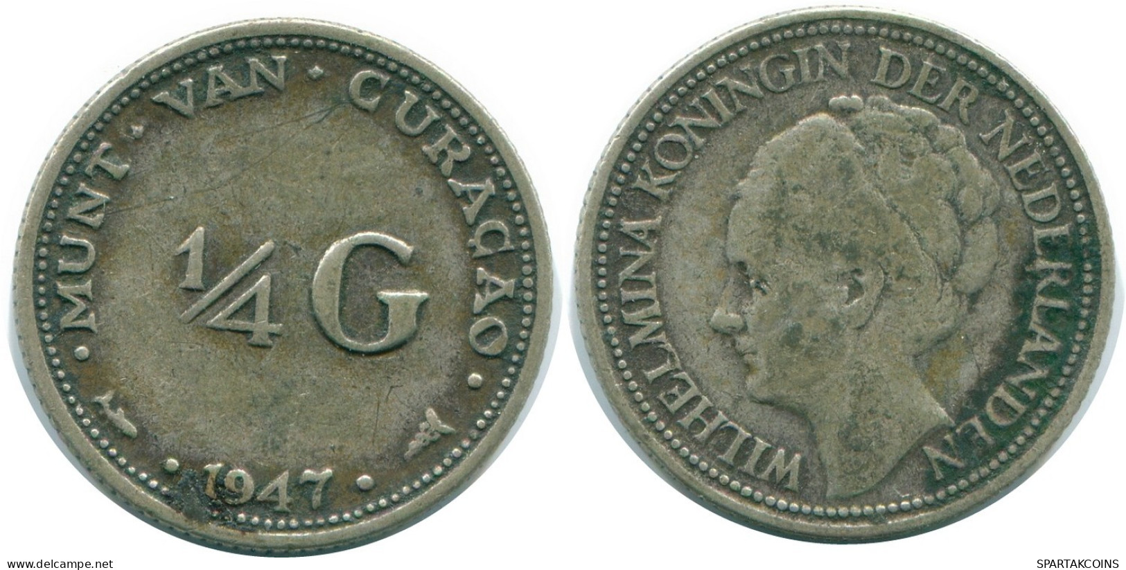1/4 GULDEN 1947 CURACAO NIEDERLANDE SILBER Koloniale Münze #NL10804.4.D.A - Curaçao