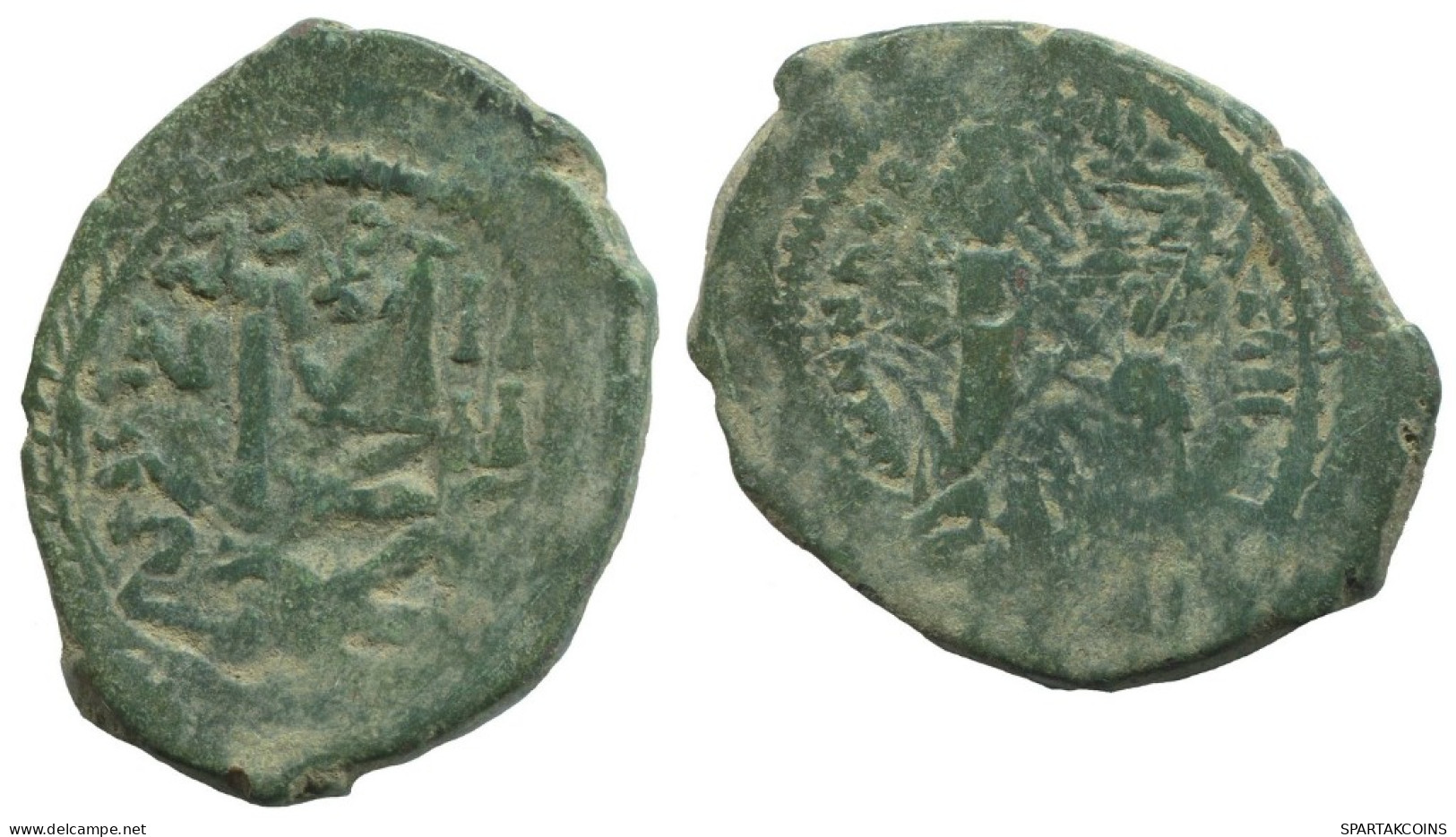 ARAB PSEUDO FOLLIS Antike BYZANTINISCHE Münze  13.7g/36mm #AA482.19.D.A - Bizantine