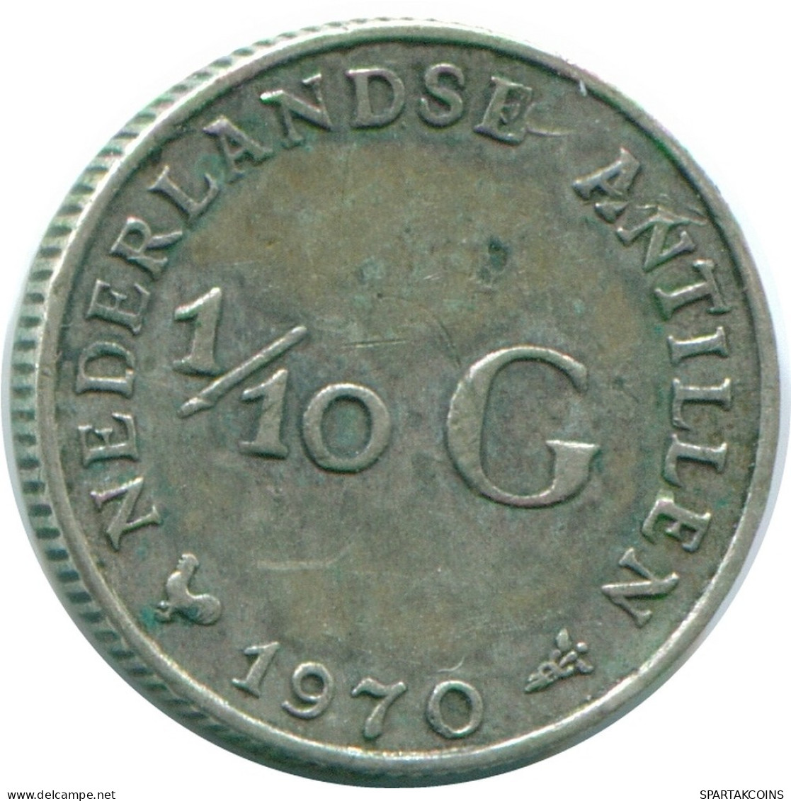 1/10 GULDEN 1970 NIEDERLÄNDISCHE ANTILLEN SILBER Koloniale Münze #NL13109.3.D.A - Antilles Néerlandaises