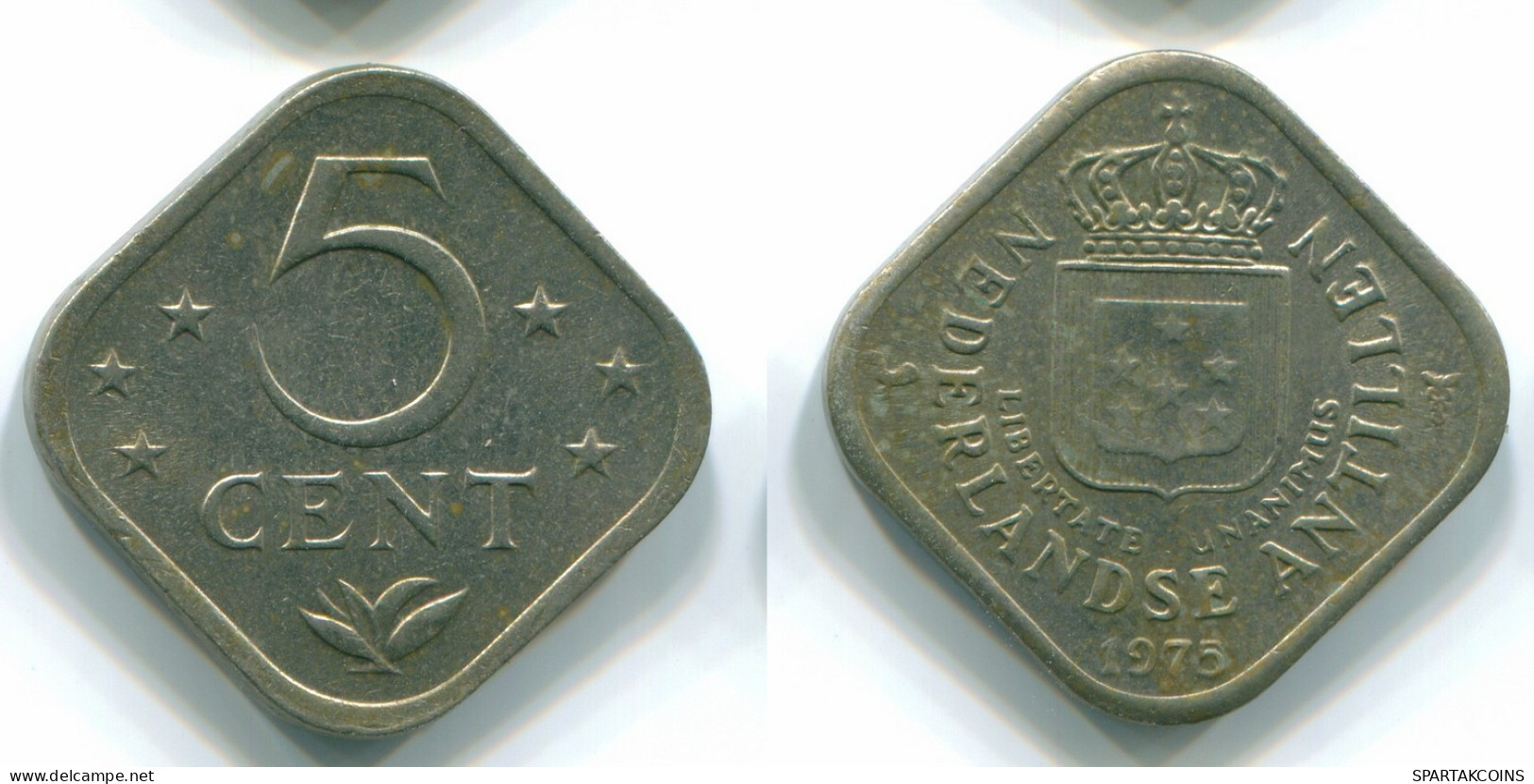 5 CENTS 1975 NETHERLANDS ANTILLES Nickel Colonial Coin #S12236.U.A - Antilles Néerlandaises