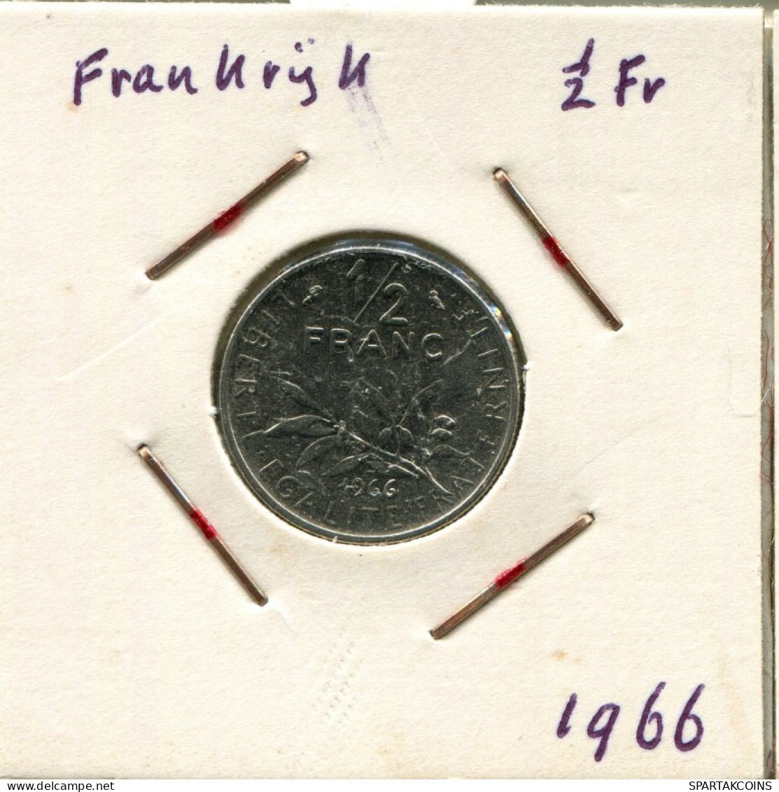 1/2 FRANC 1966 FRANCIA FRANCE Moneda #AM912.E.A - 1/2 Franc