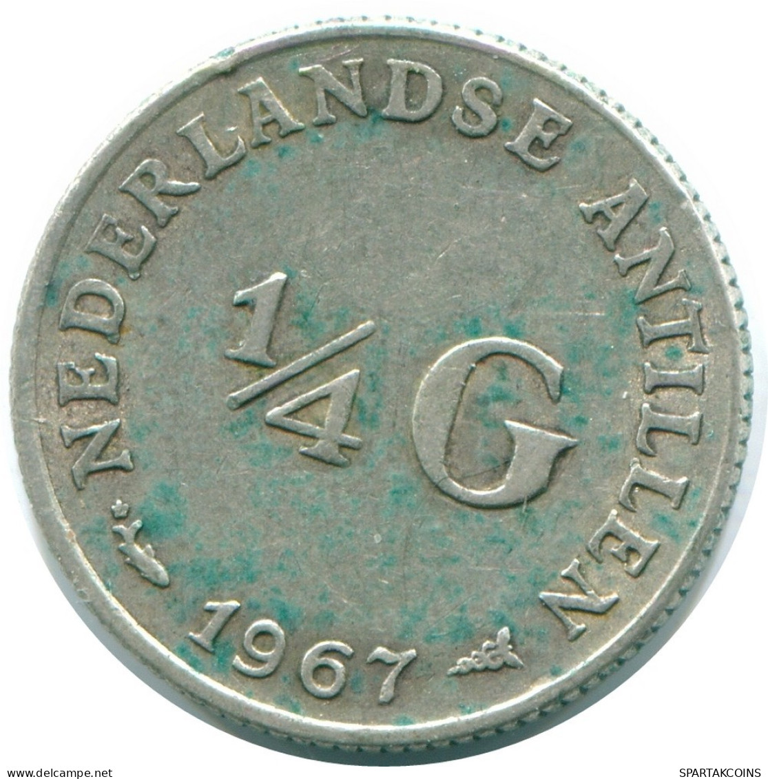 1/4 GULDEN 1967 NIEDERLÄNDISCHE ANTILLEN SILBER Koloniale Münze #NL11545.4.D.A - Antilles Néerlandaises