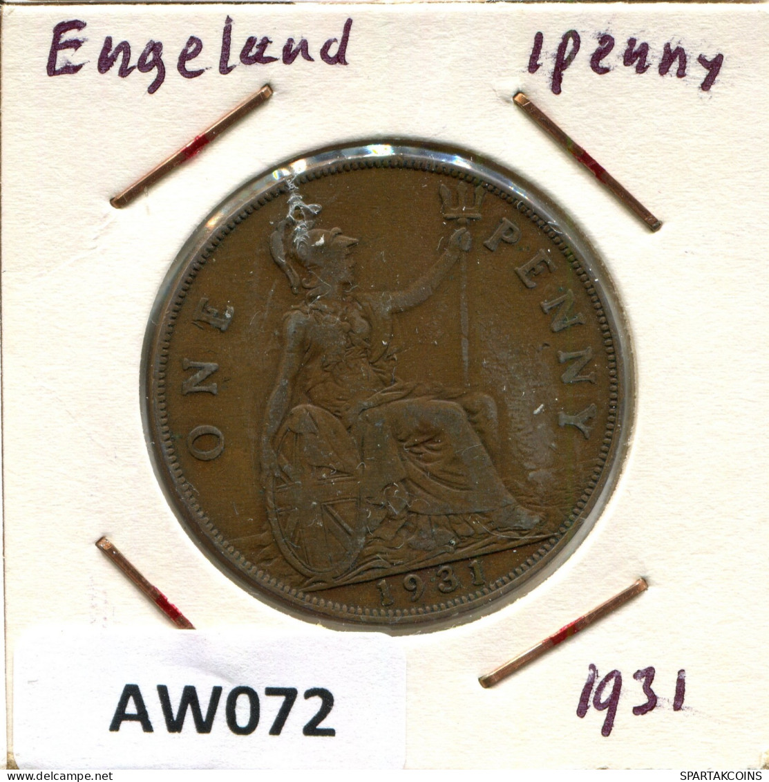 PENNY 1931 UK GRANDE-BRETAGNE GREAT BRITAIN Pièce #AW072.F.A - D. 1 Penny