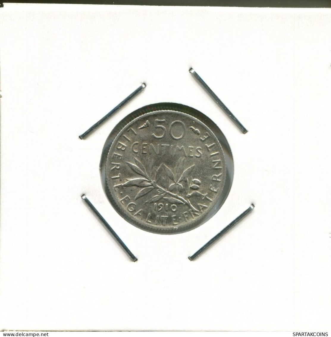 50 CENTIMES 1910 FRANKREICH FRANCE SILBER Französisch Münze #AK952.D.A - 50 Centimes