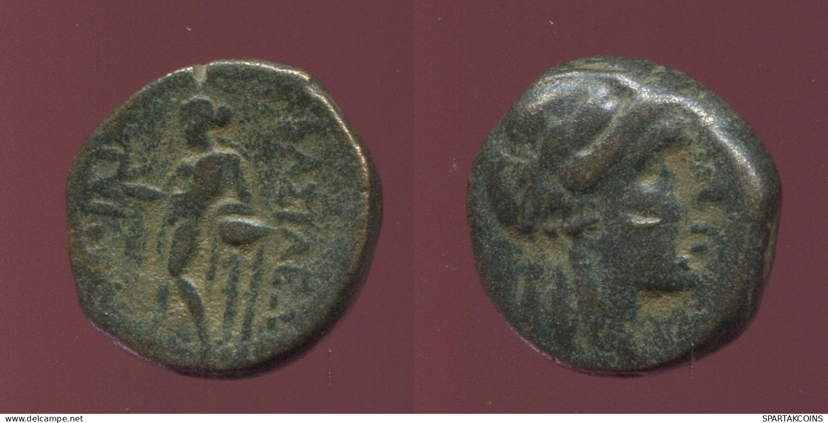 GREEK Coin Antiochos Athena Apollo Arrow Bronze 3.90g/15.26mm #ANT1133.12.U.A - Grecques