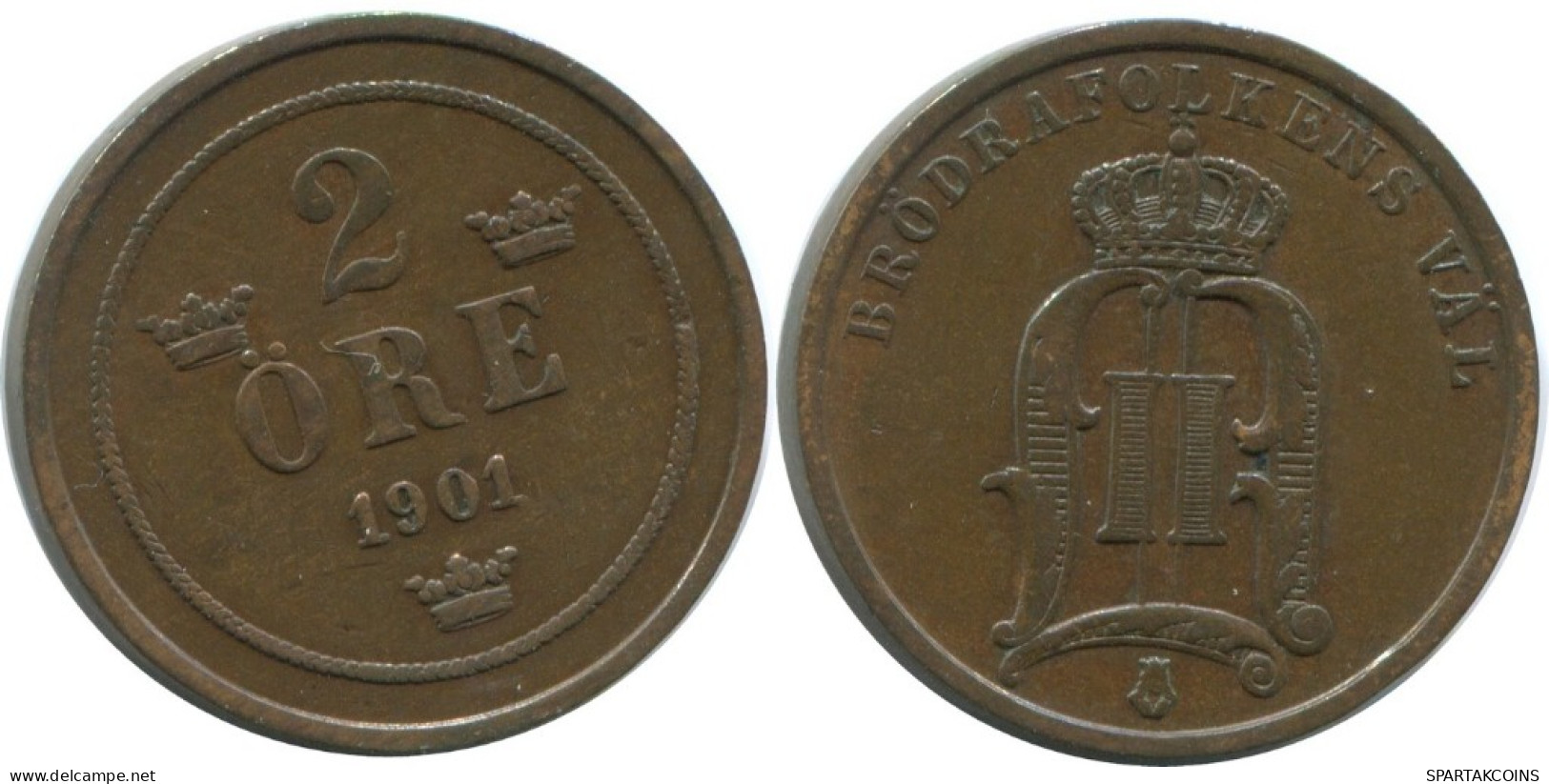 2 ORE 1901 SUECIA SWEDEN Moneda #AC993.2.E.A - Zweden