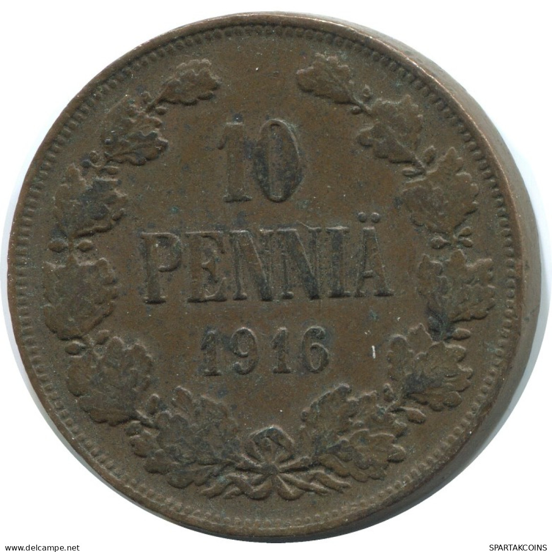 10 PENNIA 1916 FINLANDIA FINLAND Moneda RUSIA RUSSIA EMPIRE #AB126.5.E.A - Finlande