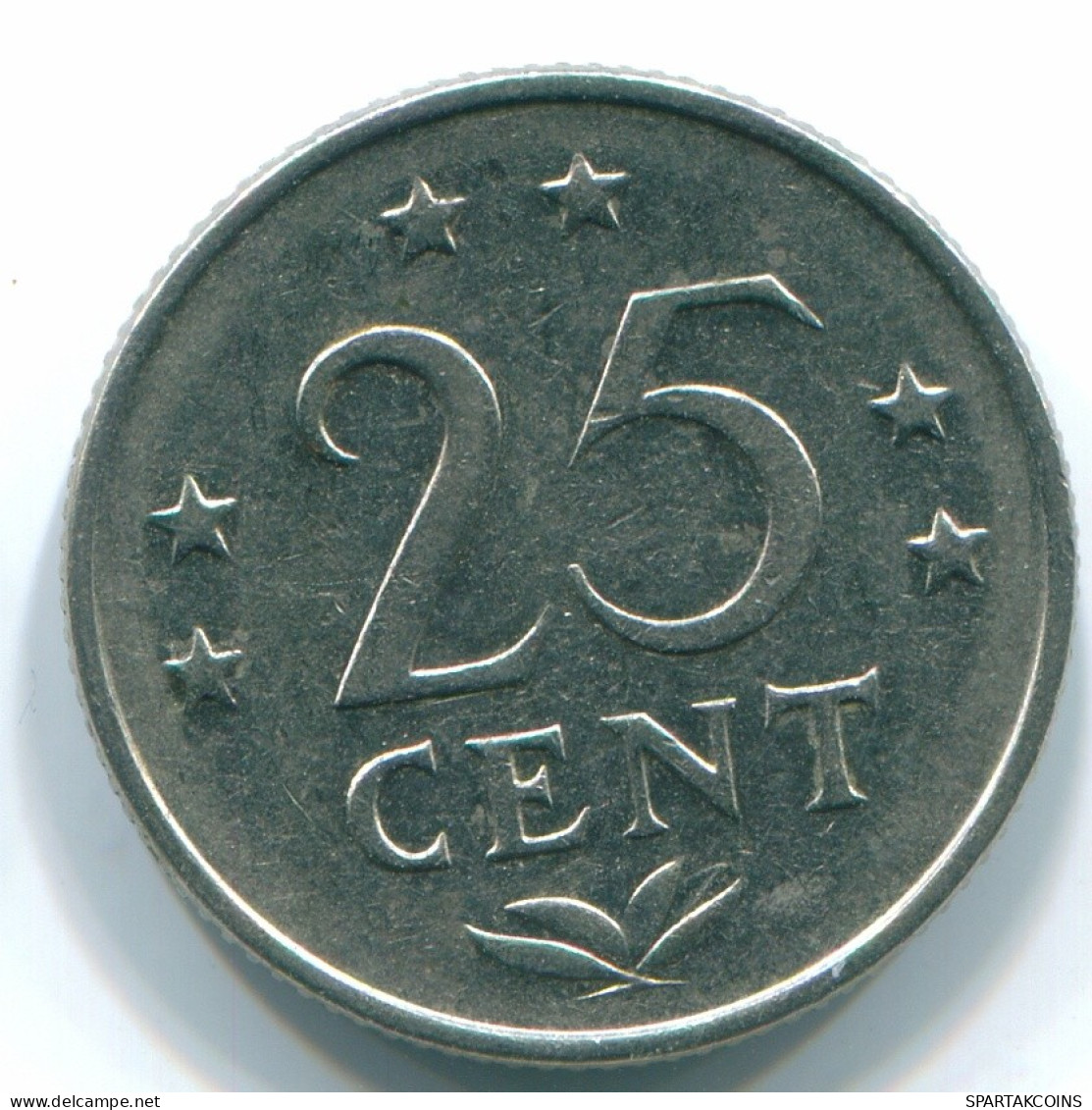 25 CENTS 1971 NETHERLANDS ANTILLES Nickel Colonial Coin #S11536.U.A - Antilles Néerlandaises