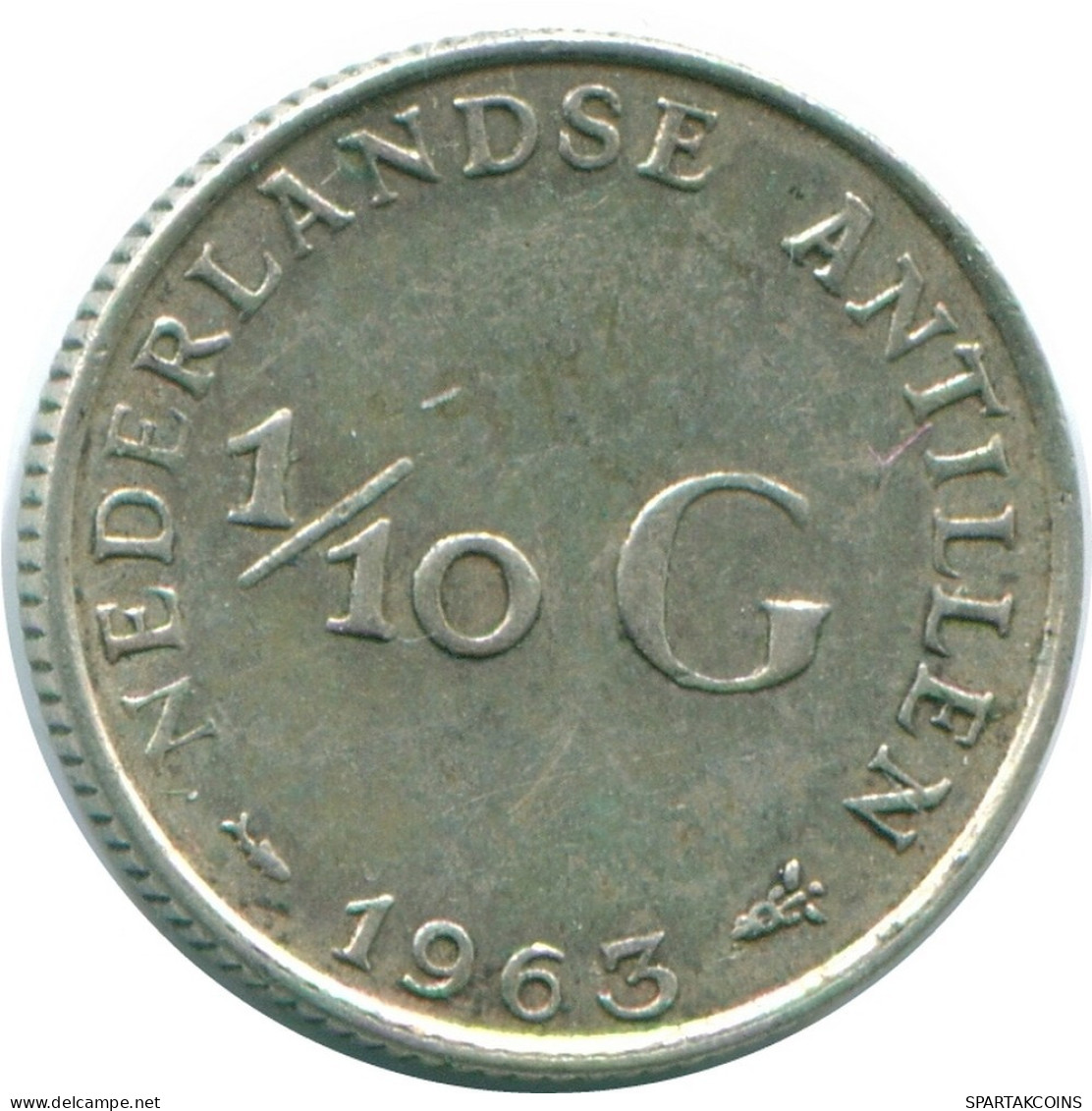 1/10 GULDEN 1963 ANTILLAS NEERLANDESAS PLATA Colonial Moneda #NL12497.3.E.A - Niederländische Antillen