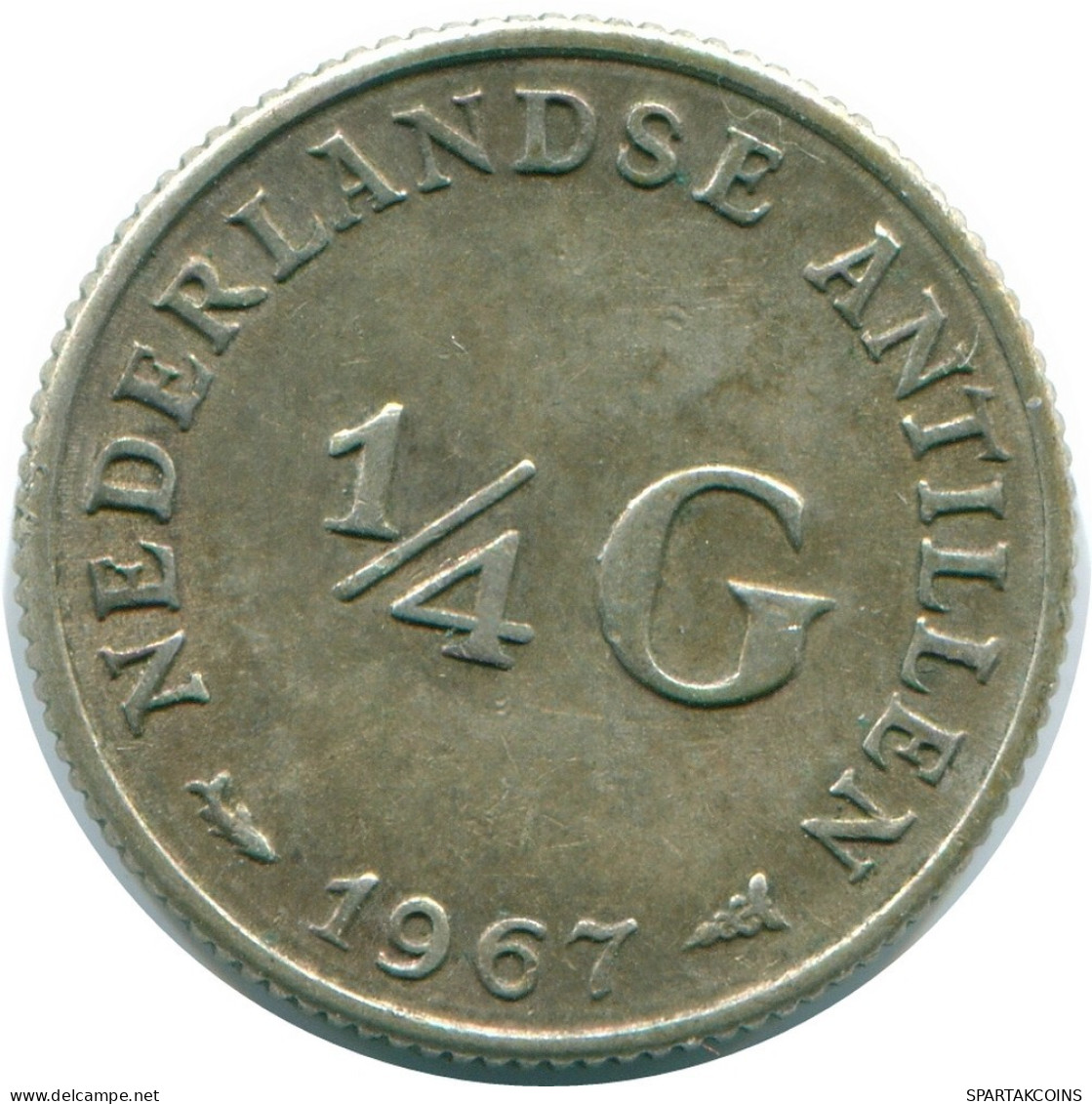 1/4 GULDEN 1967 NIEDERLÄNDISCHE ANTILLEN SILBER Koloniale Münze #NL11598.4.D.A - Antilles Néerlandaises
