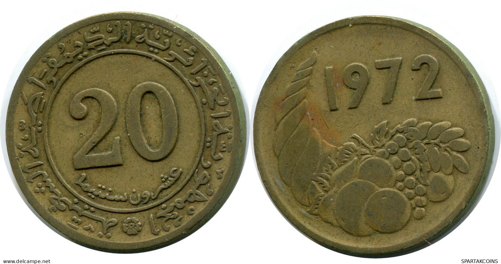 20 CENTIMES 1972 ALGERIA Coin #AP494.U.A - Argelia