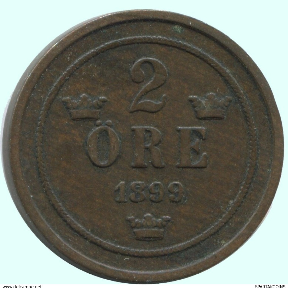 2 ORE 1899 SCHWEDEN SWEDEN Münze #AC890.2.D.A - Suède