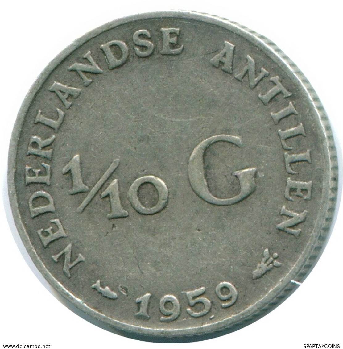1/10 GULDEN 1959 NETHERLANDS ANTILLES SILVER Colonial Coin #NL12226.3.U.A - Niederländische Antillen