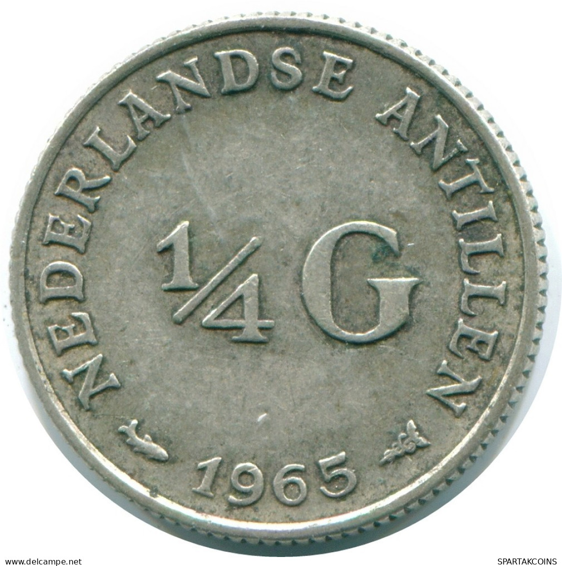 1/4 GULDEN 1965 NETHERLANDS ANTILLES SILVER Colonial Coin #NL11401.4.U.A - Antilles Néerlandaises