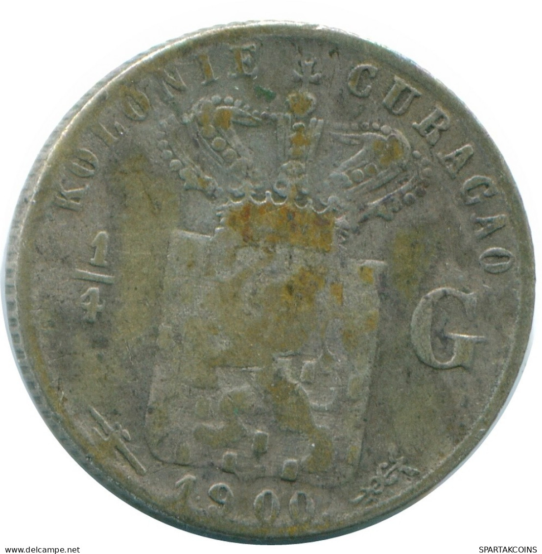 1/4 GULDEN 1900 CURACAO NEERLANDÉS NETHERLANDS PLATA Colonial #NL10523.4.E.A - Curaçao