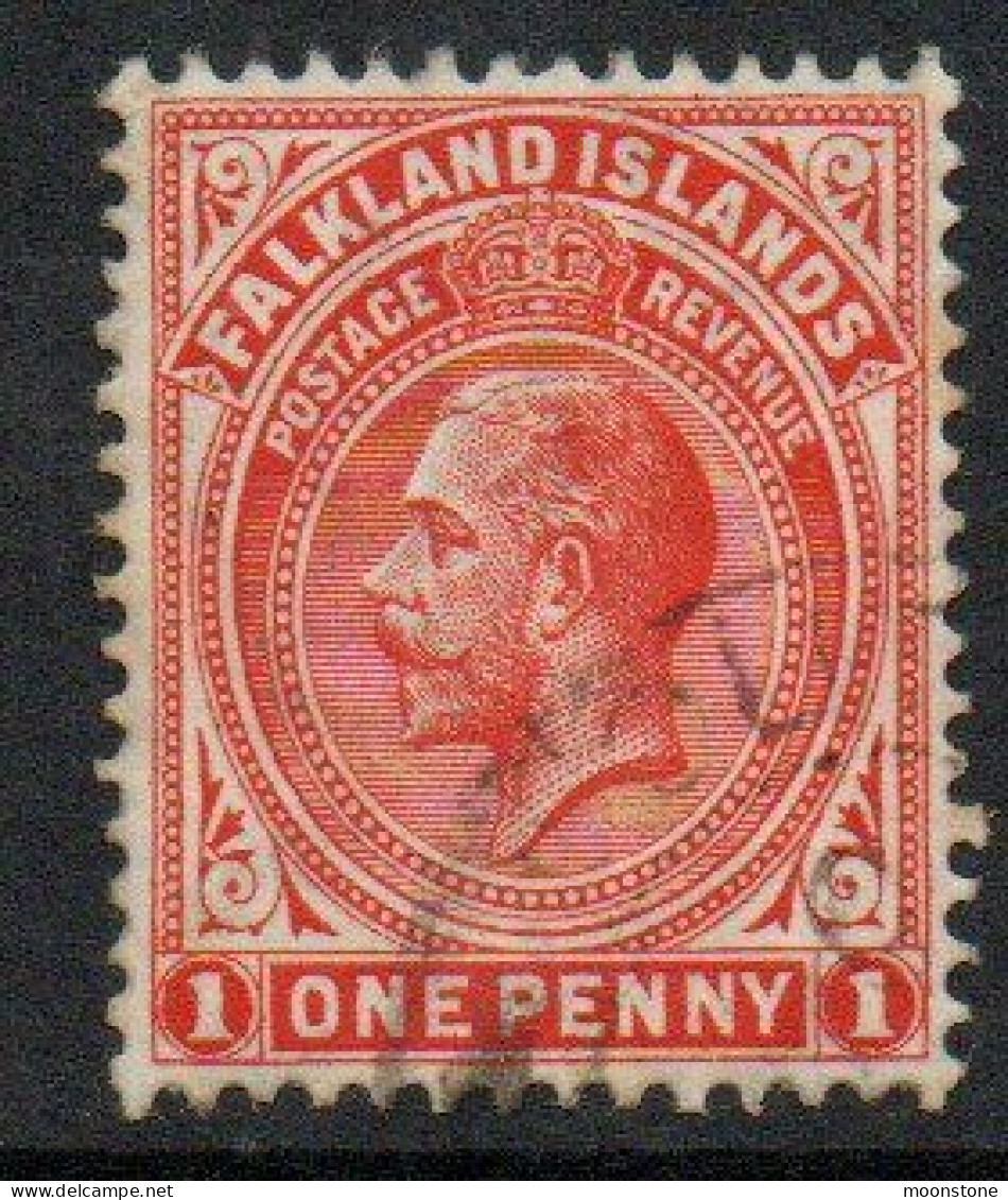 Falkland Islands GV 1912-20 1d Orange-red Definitive, Comb Perf, Wmk. Multiple Crown CA, Used, SG 61 - Falklandeilanden