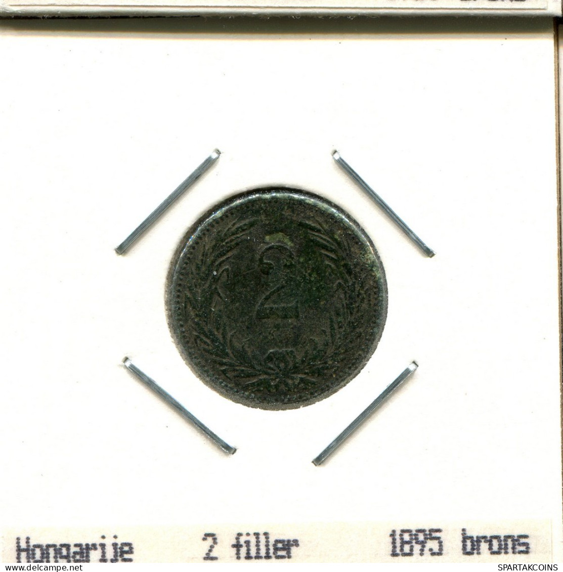 2 FILLER 1895 HUNGARY Coin #AS495.U.A - Ungheria