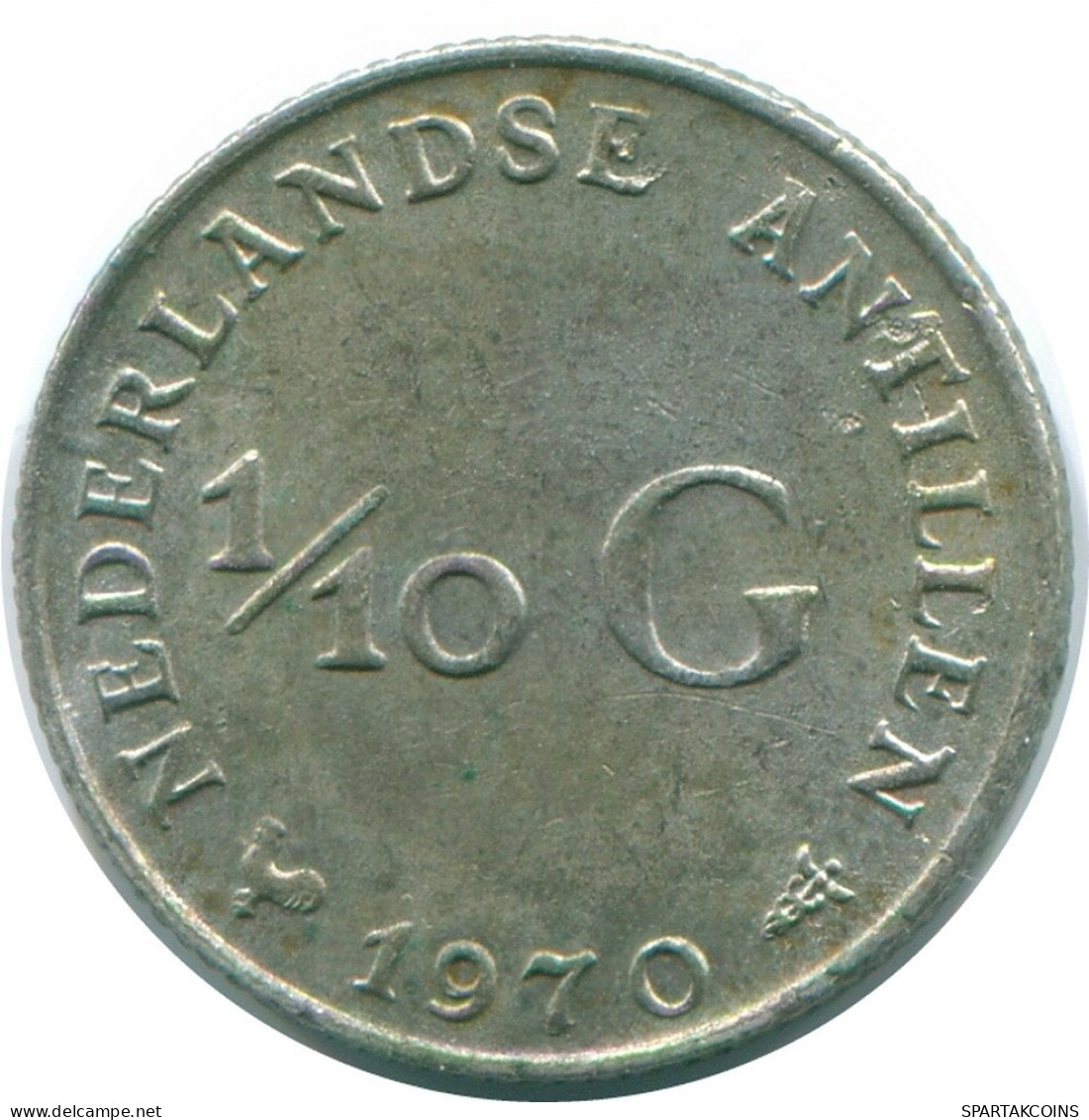 1/10 GULDEN 1970 ANTILLAS NEERLANDESAS PLATA Colonial Moneda #NL13061.3.E.A - Niederländische Antillen