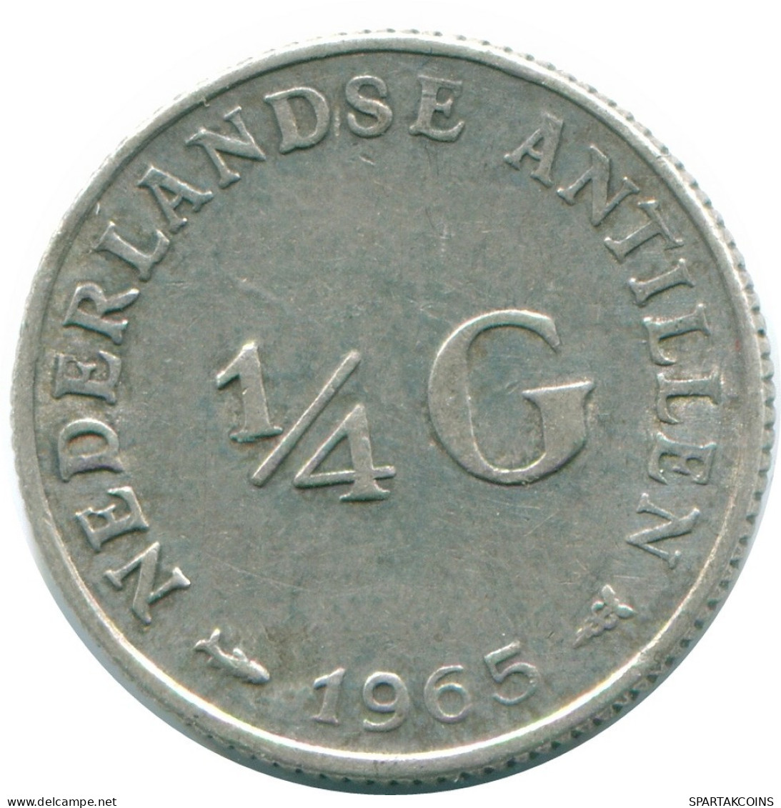 1/4 GULDEN 1965 ANTILLAS NEERLANDESAS PLATA Colonial Moneda #NL11306.4.E.A - Antilles Néerlandaises