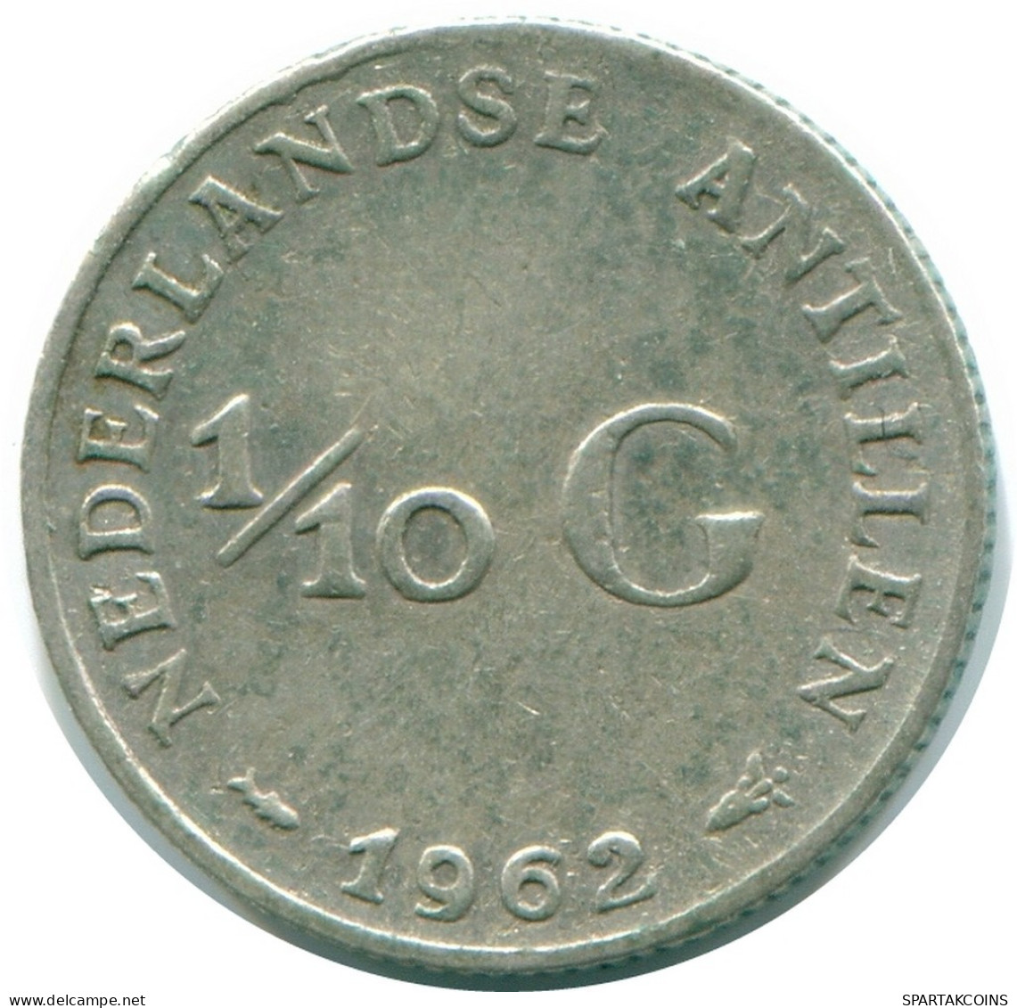 1/10 GULDEN 1962 NETHERLANDS ANTILLES SILVER Colonial Coin #NL12359.3.U.A - Antilles Néerlandaises