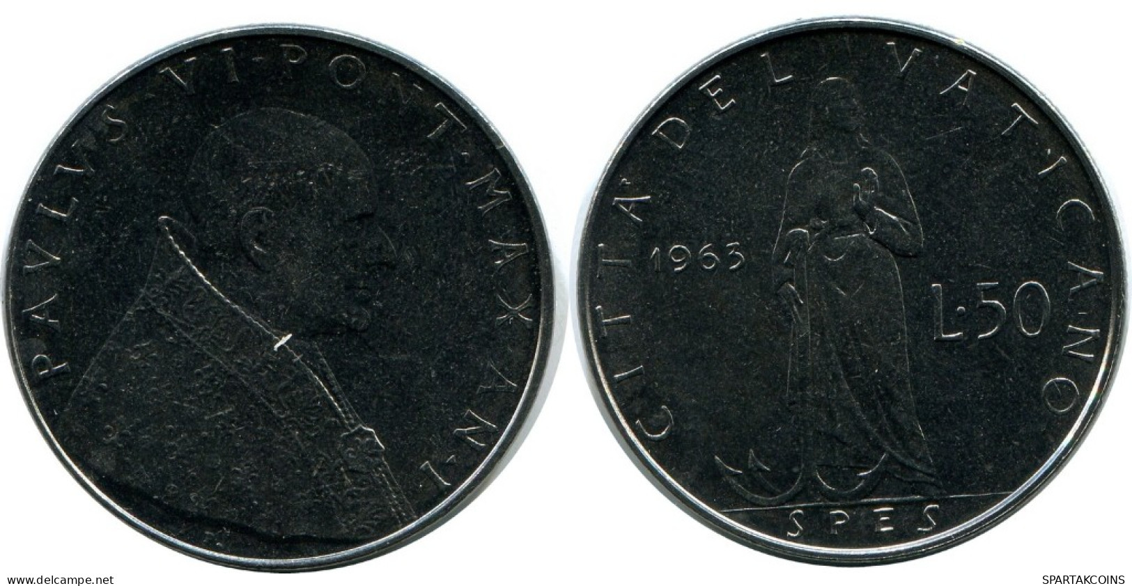 50 LIRE 1963 VATICANO VATICAN Moneda Paul VI (1963-1978) #AH366.13.E.A - Vaticano