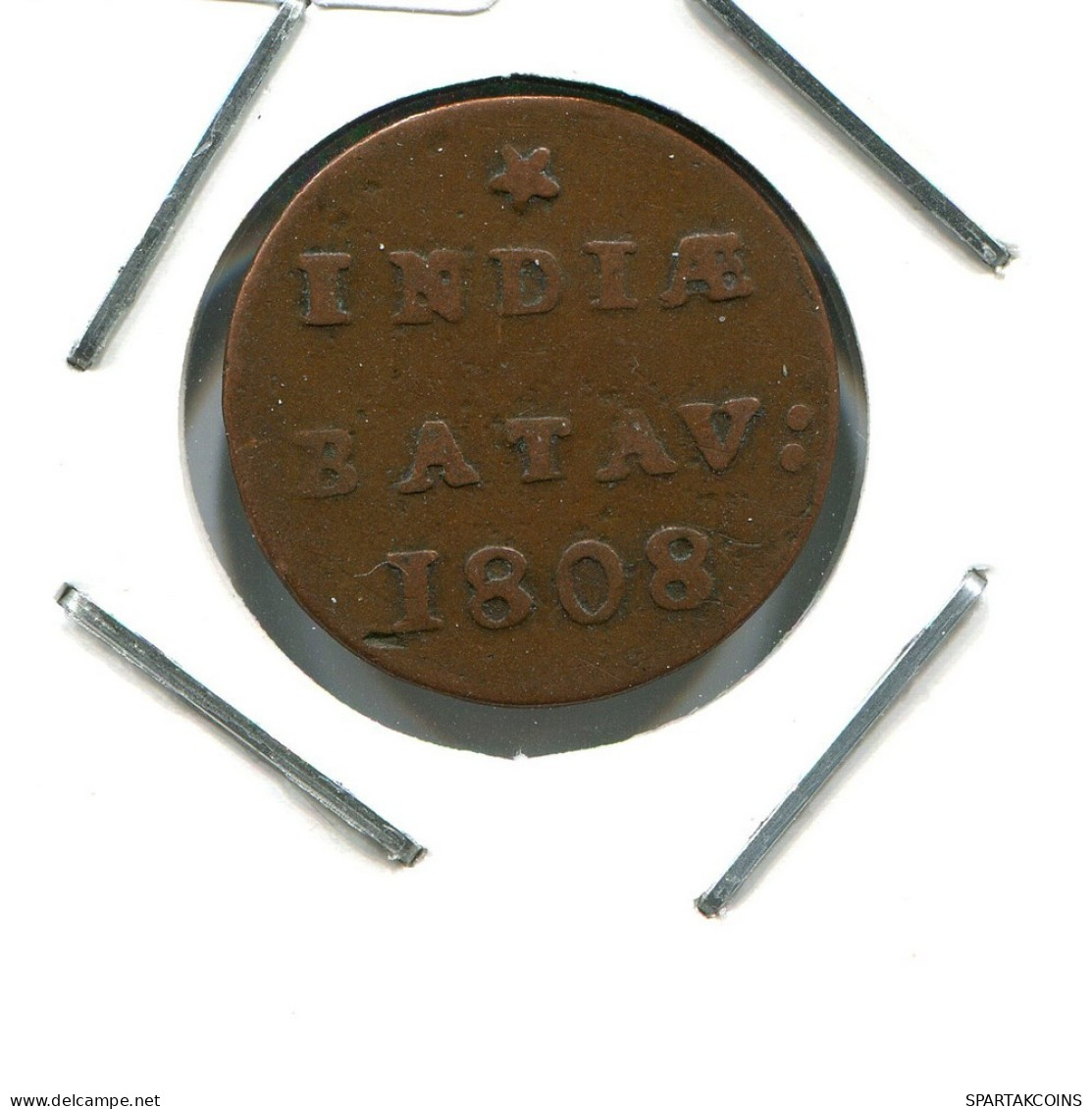 1808 BATAVIA VOC 1/2 DUIT NIEDERLANDE OSTINDIEN #VOC2110.10.D.A - Indes Neerlandesas