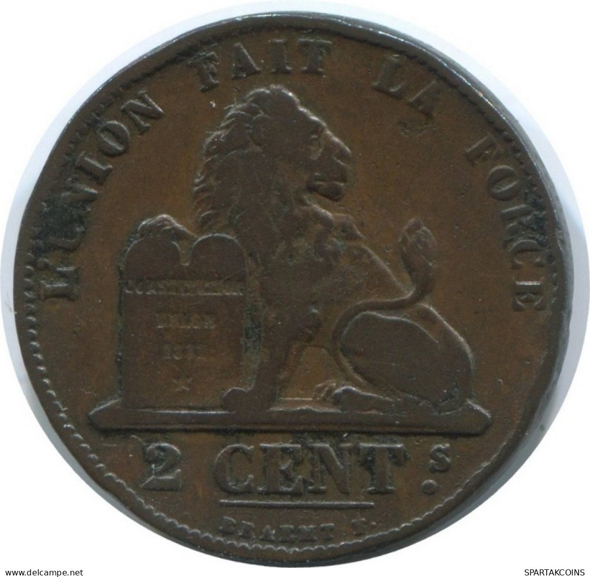 2 CENTIMES 1862 Französisch Text BELGIEN BELGIUM Münze #AE746.16.D.A - 2 Centimes