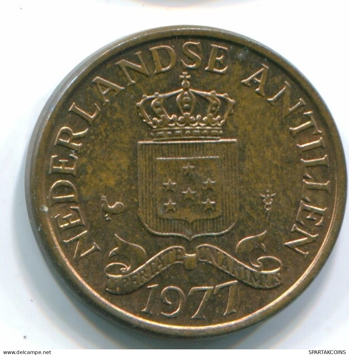 1 CENT 1977 ANTILLAS NEERLANDESAS Bronze Colonial Moneda #S10718.E.A - Niederländische Antillen