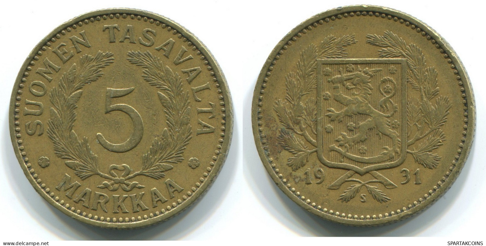 5 MARKKAA 1931 FINLANDIA FINLAND Moneda #WW1114.E.A - Finnland